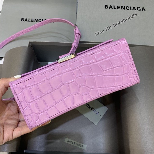 Balenciaga專櫃爆款女士mini號手提包 巴黎世家藍紫色沙漏包 fyj1797